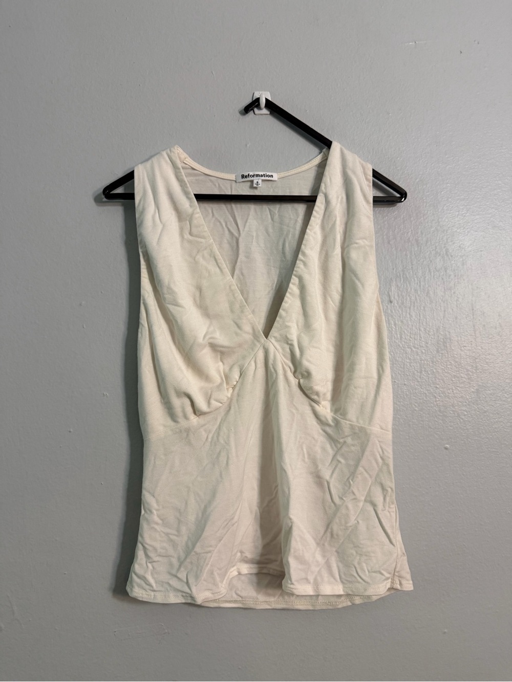 Reformation Bowie Knit Top In Fior Di Latte